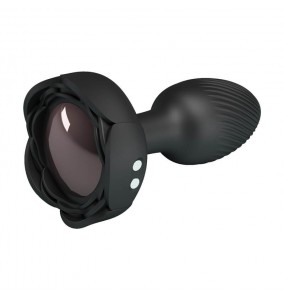 Pretty Love - Olman RGB Light Vibrating Anal Plug (Chargeable - Black)